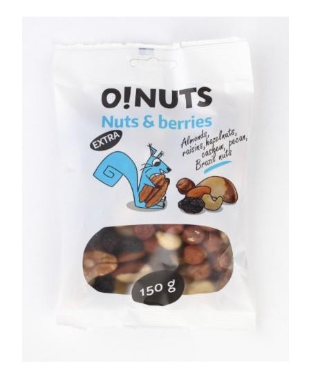 Riešutų ir razinų mišinys "EXTRA" "O!NUTS" 150 g