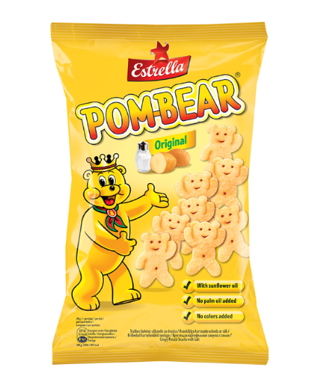 ESTRELLA POM-BEAR traškus bulvinis užkandis su druska, 65 g