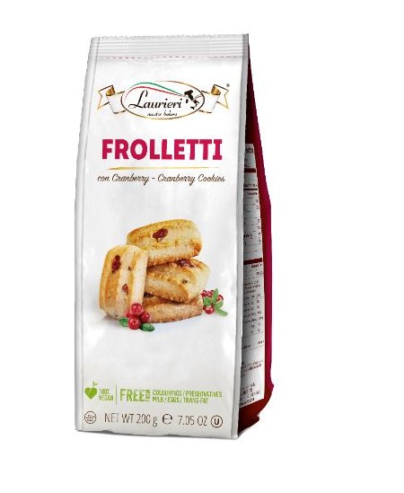 Itališki sausainiai LAURIERI Frolletti, su spanguolėmis, 200 g
