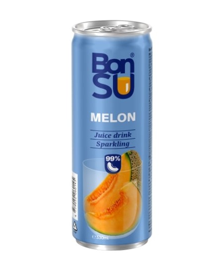 Gazuotas melionų sulčių gėrimas BONSU (99%), 0.33 l D