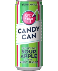 Gazuotas gaivusis gėrimas CANDY CAN, obuolių skonio, su saldikliais, 0.33l D