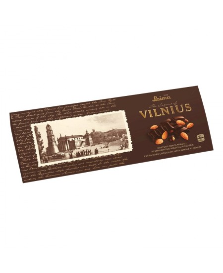 Kartusis šokoladas LAIMA Vilnius, su migdolais, 200 g