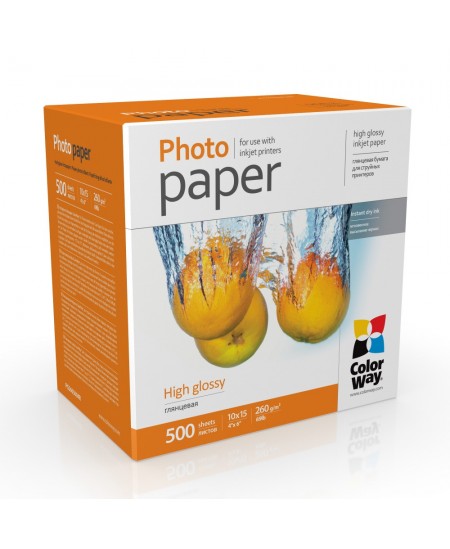 ColorWay Photo Paper PG2605004R Glossy, White, 10 x 15 cm, 260 g/m²