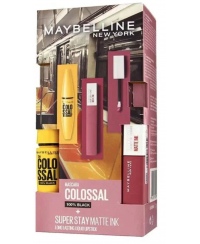 MAYBELLINE blakstienų tušo ir lūpų dažų rinkinys