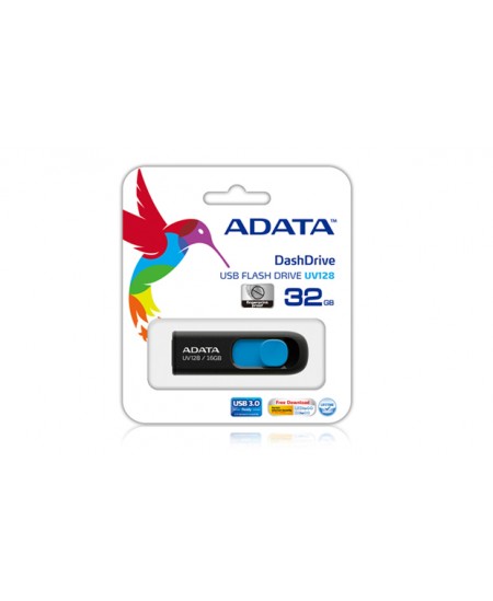 ADATA UV128 64 GB, USB 3.0, Black/Blue