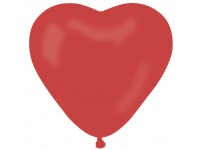 Širdelės formos balionai, raudoni, 23 cm, 10 vnt.