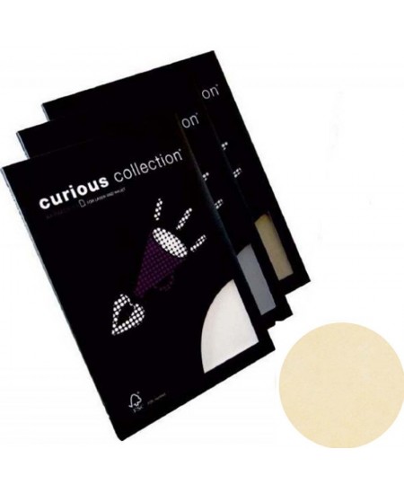 Pusiau skaidrus dekoratyvinis popierius CURIOUS TRANSLUCENTS Ivory, 100 g/m2, A4, 50 lapų