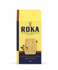 Sūrio trapučiai ROKA Cheddar, su juodaisiais pipirais, 70 g