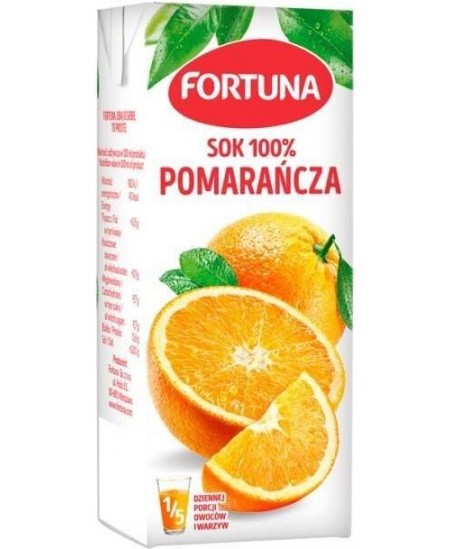 Apelsinų sultys FORTUNA,,100%, 0,2 l