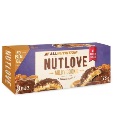 Sausainiai NUT LOVE su karamele ir žemės riešutais, aplieti pieniniu šokoladu,  128 g