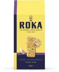 Sūrio trapučiai ROKA Gouda, su svogūnais ir česnaku, 60 g