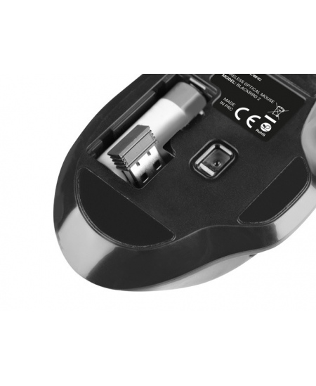 Natec Mouse, BlackBird 2, Silent, Wireless, 1600 DPI, Optical, Black