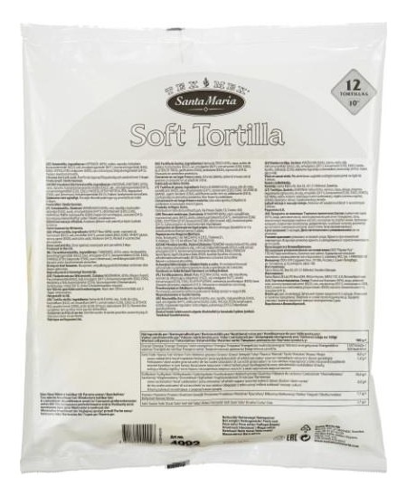 Paplotėlis, TEX MEX, TORTILLA 10", 12 vnt., 750 g