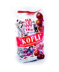 Saldainiai KOFLI - kavos pupelės aplietos šokoladu, 1 kg