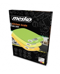 Mesko Kitchen scale MS 3159g Maximum weight (capacity) 5 kg, Graduation 1 g, Green