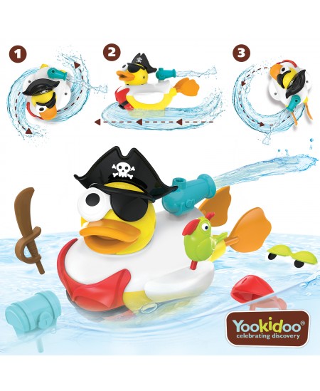 Vonios žaislas YOOKIDOO „Ančiukas-piratas“