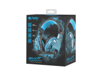 Fury Gaming Headset, Wired, NFU-0863Hellcat, Black/Blue, Built-in microphone