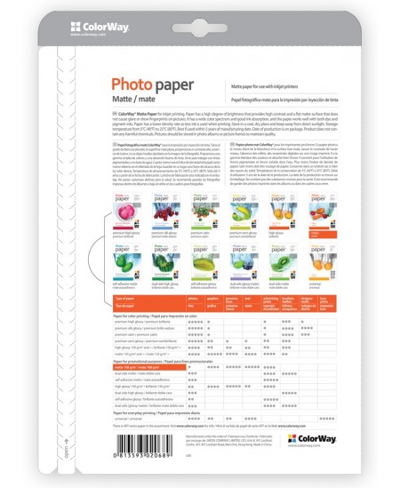 ColorWay Matte Photo Paper, 20 Sheets, A4, 190 g/m²
