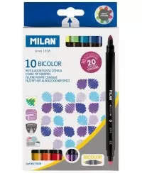 Dvipusiai flomasteriai MILAN BICOLOR, 20 spalvų