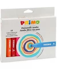 Flomasteriai PRIMO Jumbo, 12 spalvų