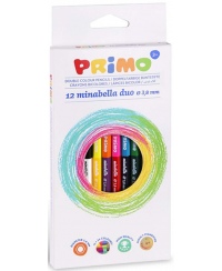 Spalvoti pieštukai PRIMO Minabella, dvipusiai, 12 spalvų