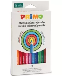 Spalvoti pieštukai PRIMO Jumbo, 12 spalvų