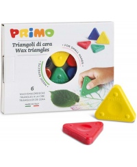 Vaškinės trikampės kreidelės PRIMO, 6 spalvų