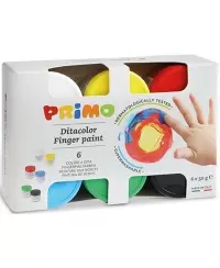 Dažai piešimui pirštais PRIMO, 6 spalvų, 6x50 g