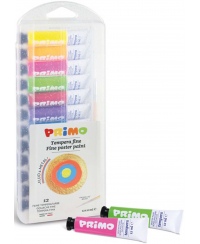 Guašas tūbelėse PRIMO, 12 metalizuotų spalvų, 12 ml
