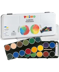 Akvarelė PRIMO, 24 spalvų, su teptuku ir tūbele