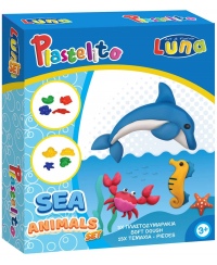 Modeliavimo rinkinys LUNA Sea Animals, 3 spalvų, su formelėmis