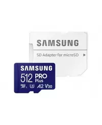 Samsung PRO Plus microSD Card with Adapter 512 GB, MicroSDXC, Flash memory class U3, V30, A2