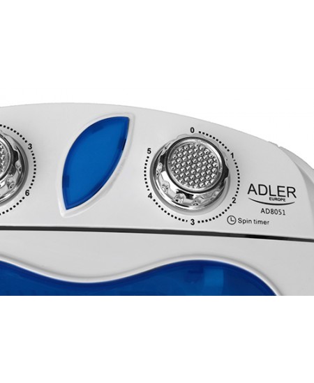 Adler Washing machine AD 8051 , Top loading, Washing capacity 3 kg, Unspecified RPM, Depth 37 cm, Width 38 cm, White/Blue