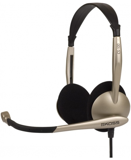 Koss Headphones CS100 Wired, On-Ear, Microphone, 3.5 mm, Black/Gold