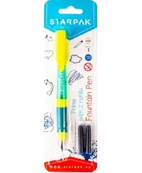 Plunksnakotis STARPAK Fountain Pen Prime, mėtinės/geltonos spalvos korpusas, su 2 kapsulėmis