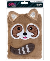 Pliušinis dienoraštis STARPAK Racoon, A5