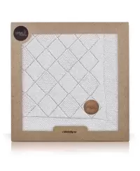 Pledas megztas rombai - digsniuotas 90x90 pilkas