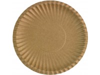 Vienkartinės kraftinio kartono lėkštės, 15 cm, rudos, 100 vnt.