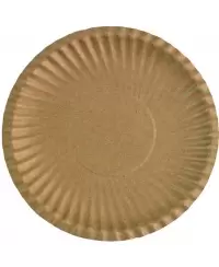 Vienkartinės kraftinio kartono lėkštės, 15 cm, rudos, 100 vnt.