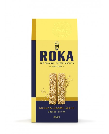 Sūrio lazdelės ROKA Gouda, su sezamo sėklomis, 80 g