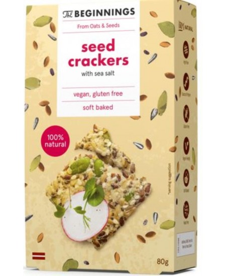 Sėklų krekeriai THE BEGINNINGS, su jūros druska, 80g