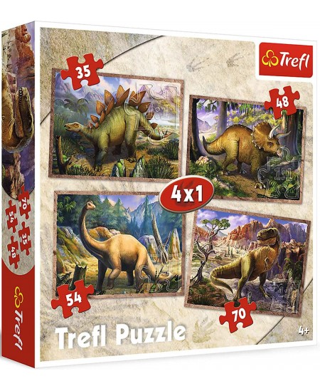 4 dėlionių rinkinys TREFL „Dinozaurai“