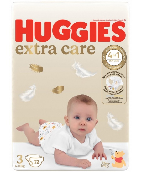 Sauskelnės HUGGIES Extra Care, 3 dydis, 6-10 kg, 72 vnt.