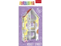 Milžiniškas spalvinamas ir surenkamas 3D namelis XXL MONUMI Violetinė gatvė 4, 70x40x21 cm