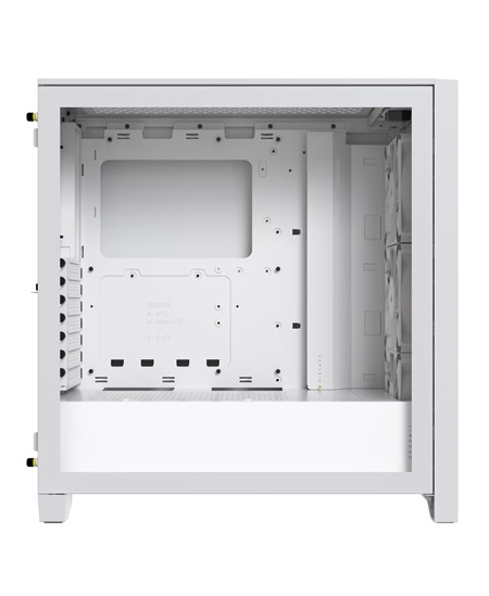 Corsair Tempered Glass PC Case iCUE 4000D RGB AIRFLOW Side window, White,  Mid-Tower, Power supply included No