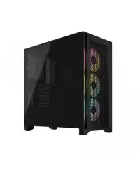 Corsair Tempered Glass PC Case iCUE 4000D RGB AIRFLOW Side window, Black,  Mid-Tower, Power supply included No