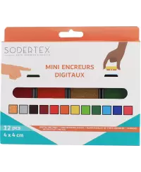 Įvairių spalvų rašalas antspaudukams SODERTEX, 12 spalvų