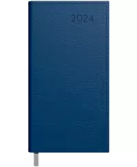 Kalendorius MIDI 2024, 90 x 167 mm, PU, tamsiai mėlyna