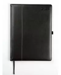 Kalendorius AMBASSADOR BLACK EDITION 2024, PU, A4, juoda
