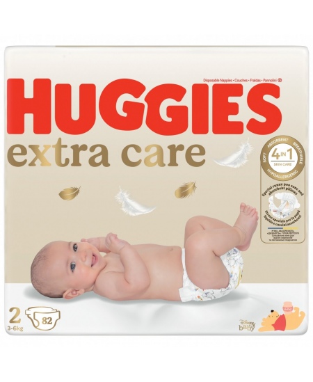 Sauskelnės HUGGIES Extra Care Newborn, 2 dydis, 3-6 kg, 82 vnt.